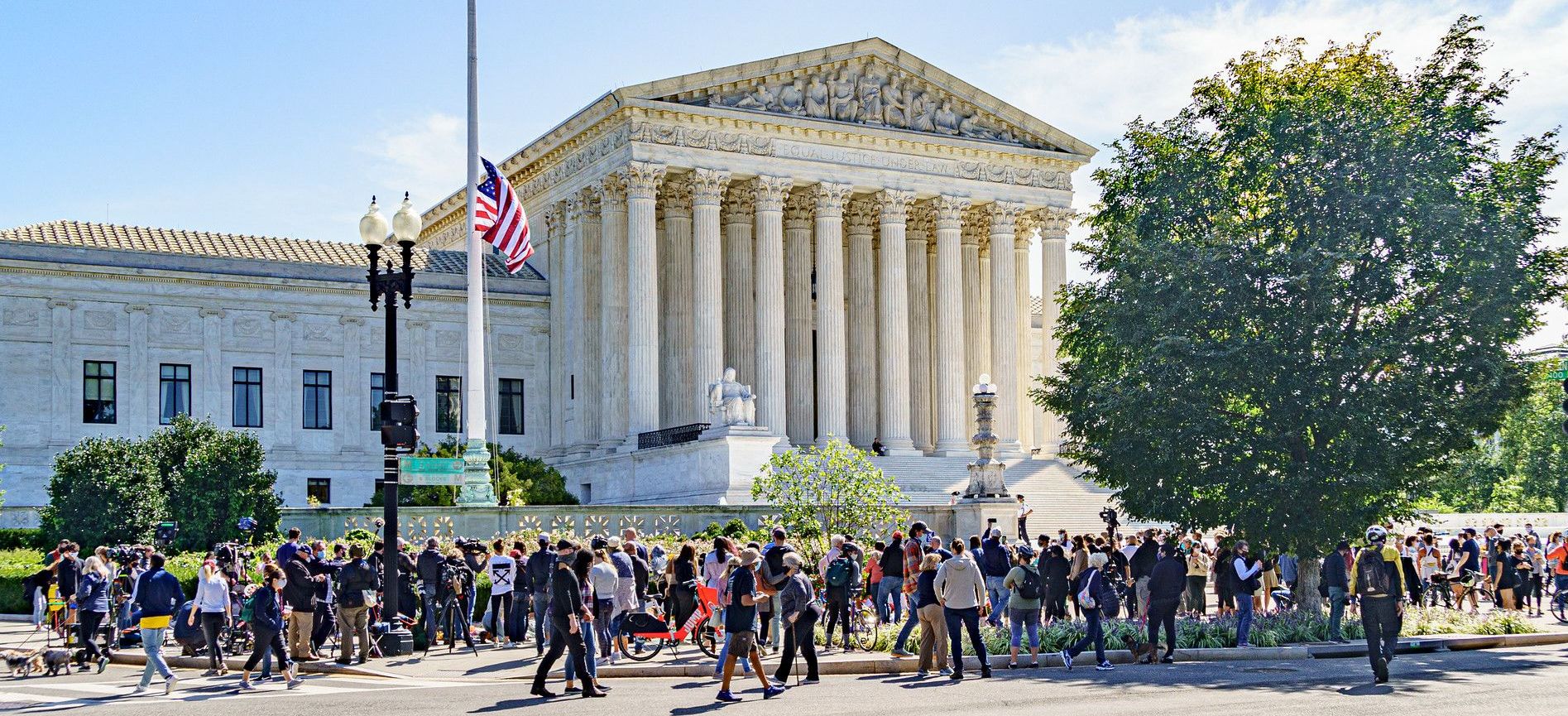 Crowds gathered at the Supreme Court to grieve after the passing of Ruth Bader Ginsburg.