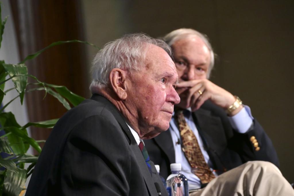 Gil Grosvenor was interviewed at the National Press Club by his brother, American Heritage Editor Edwin Grosvenor.