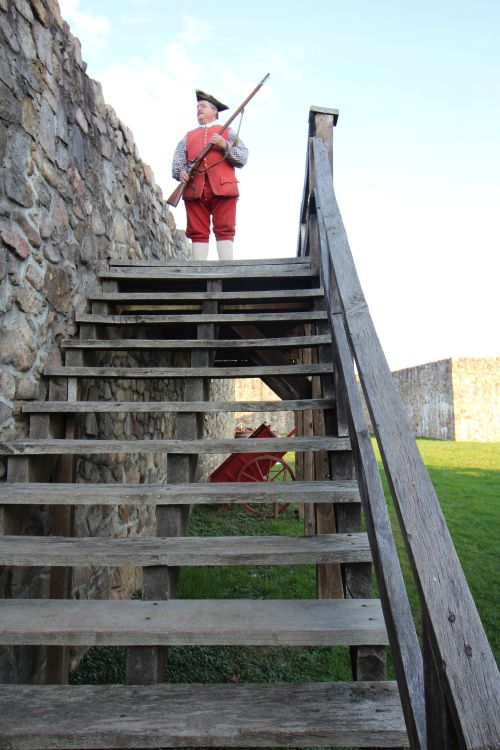 Jim Rogers stands watch on the walls of the old fort.