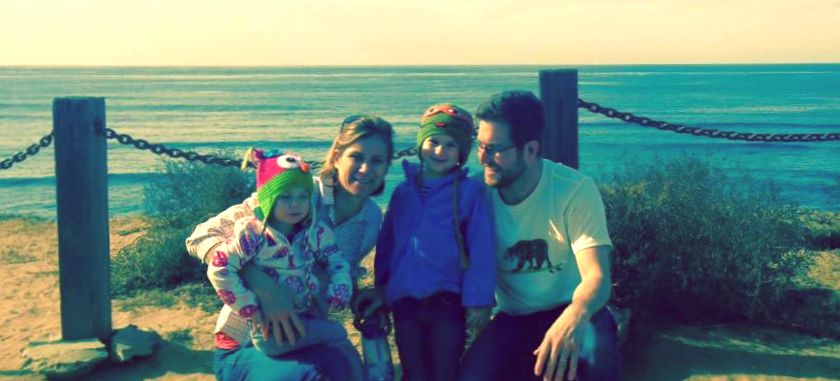 Maeve Kennedy McKean with her husband David McKean and children.