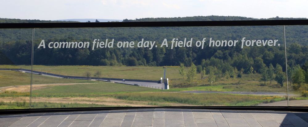 The end of the flight path walkway overlooks the site of the crash. National Park Service.